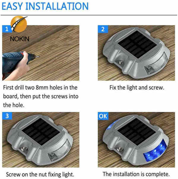 raised solar studs light with 6 safety locks on discount